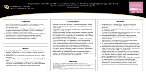 Preview of PERIPHERAL NERVE CATHETER PLACEMENT FOR LOWER EXTREMITY FREE FLAP IN A PATIENT WITH INCOMPLETE L1 PARAPLEGIA: A CASE REPORT