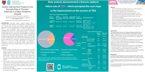Preview of QUALITY IMPROVEMENT PROJECT ON THE SUCCESS RATE OF THORACIC EPIDURALS IN A MAJOR ACADEMIC HOSPITAL
