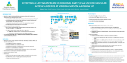 Thumbnail for EFFECTING A LASTING INCREASE IN REGIONAL ANESTHESIA USE FOR VASCULAR ACCESS SURGERIES AT VIRGINIA MASON: A FOLLOW UP