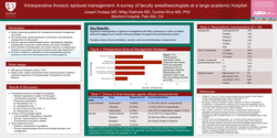 Thumbnail for INTRAOPERATIVE THORACIC EPIDURAL MANAGEMENT: SURVEY OF FACULTY ANESTHESIOLOGISTS AT A LARGE ACADEMIC HOSPITAL