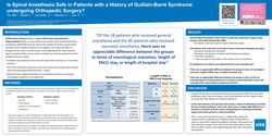 Thumbnail for IS SPINAL ANESTHESIA SAFE IN PATIENTS WITH A HISTORY OF GUILLAIN-BARRÉ SYNDROME UNDERGOING ORTHOPEDIC SURGERY?