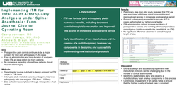 Thumbnail for IMPLEMENTING ITM FOR TOTAL JOINT ARTHROPLASTY ANALGESIA UNDER SPINAL ANESTHESIA: FROM JOURNAL CLUB TO OPERATING ROOM
