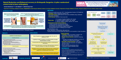 Preview of OPIOID REDUCTION AND ENHANCED RECOVERY IN ORTHOPEDIC SURGERIES: A PILOT RANDOMIZED CONTROL TRIAL IN KNEE ARTHROPLASTY.
