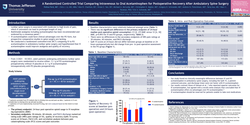 Thumbnail for A RANDOMIZED CONTROLLED TRIAL COMPARING IV TO ORAL ACETAMINOPHEN FOR POSTOPERATIVE RECOVERY AFTER AMBULATORY SPINE SURGERY