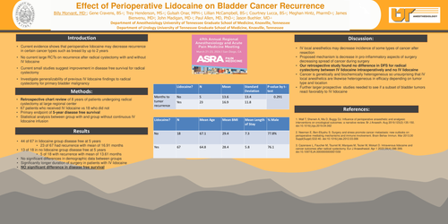 Preview of EFFECT OF PERIOPERATIVE INTRAVENOUS LIDOCAINE ON CANCER RECURRENCE AFTER CYSTECTOMY FOR BLADDER CANCER