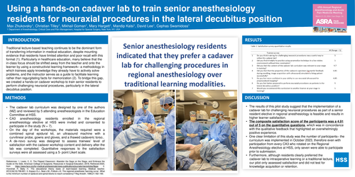 Preview of USING A HANDS-ON CADAVER LAB TO TRAIN SENIOR ANESTHESIOLOGY RESIDENTS FOR NEURAXIAL PROCEDURES IN THE LATERAL DECUBITUS POSITION