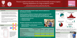 Thumbnail for THORACIC EPIDURAL EDUCATION IN THE ERA OF MINIMALLY INVASIVE SURGERY: TRAINING ADAPTATIONS AT A LARGE ACADEMIC CENTER