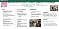 Thumbnail for INTEGRATION OF REGIONAL ANESTHESIA ROTATION WITH POINT OF CARE ULTRASOUND (POCUS) CURRICULUM IN ANESTHESIOLOGY RESIDENCY PROGRAM