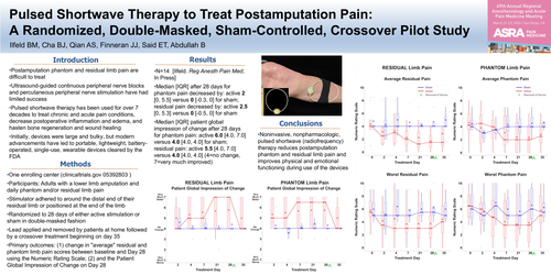 Preview of PULSED SHORTWAVE THERAPY TO TREAT POSTAMPUTATION PAIN: A RANDOMIZED, DOUBLE-MASKED, SHAM-CONTROLLED, CROSSOVER PILOT STUDY