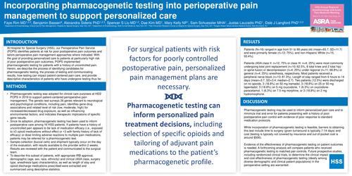 Preview of INCORPORATING PHARMACOGENETIC TESTING INTO PERIOPERATIVE PAIN MANAGEMENT TO SUPPORT PERSONALIZED CARE