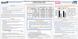 Thumbnail for PERFORMANCE OF AUTOMATED REGIONAL ANESTHESIA FOLLOW-UP AT AN OUTPATIENT SURGERY CENTER
