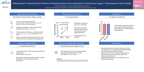 Preview of REBOUND PAIN IN OPIOID-TOLERANT PATIENTS FOLLOWING PERIPHERAL NERVE BLOCKADE FOR AMBULATORY SURGERY: A RETROSPECTIVE COHORT STUDY