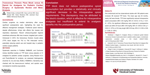 Preview of TRANSVERSUS THORACIC PLANE BLOCK VERSUS IV OPIOIDS FOR PEDIATRIC CARDIAC SURGERY: A SYSTEMATIC REVIEW AND META-ANALYSIS