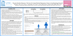 Thumbnail for BEYOND ABSOLUTE MEASURES: THE CASE FOR USING PREDICTED SPIROMETRY VALUES IN ANESTHESIOLOGY RESEARCH