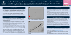 Thumbnail for USE OF AN AXILLARY BRACHIAL PLEXUS BLOCK TO RELEASE A CATHETER SHEATH FROM VASOSPASTIC RADIAL ARTERY AFTER NEUROANGIO INTERVENTION