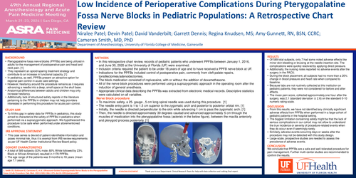 Preview of LOW INCIDENCE OF PERIOPERATIVE COMPLICATIONS DURING PTERYGOPALATINE FOSSA NERVE BLOCKS IN PEDIATRICS: A RETROSPECTIVE CHART REVIEW