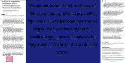 Thumbnail for EFFICACY OF PROGRAMED INTERMITTENT BOLUS VS CONTINUOUS INFUSIONS ON ABDOMINAL TRUNCAL BLOCKS