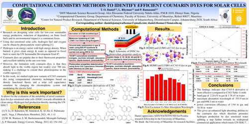 Preview of Computational chemistry methods to identify efficient coumarin dyes for solar cells