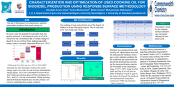 Thumbnail for Characterization and optimization of used cooking oil for biodiesel production using response surface methodology
