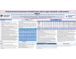 Thumbnail for Physicochemical assessment of bottled water sold in Lagos metropolis, South-western Nigeria
