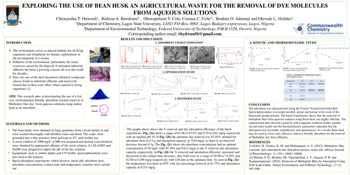 Preview of Exploring the use of melon husk an agriculture waste for the removal of dye molecules from aqueous solution