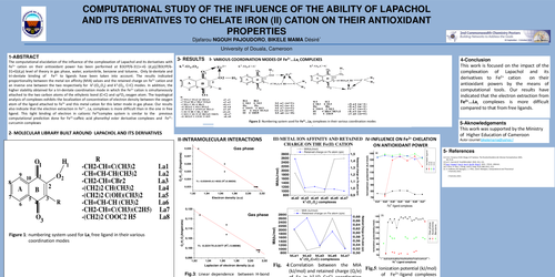 Preview of Computational study of influence of the ability of lapachol and its derivatives to chelate iron (ii) cation on the antioxidant properties