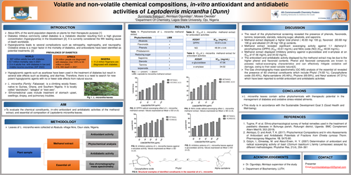 Preview of Volatile and non-volatile chemical compositions, in-vitro antioxidant and antidiabetic activities of Leptoderris micrantha Dunn