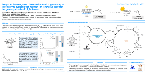 Preview of Merger of decatungstate photocatalysis and copper-catalyzed azide-alkyne cycloaddition reaction: an innovative approach for green synthesis of 1,2,3-triazoles