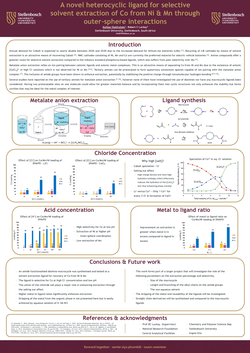 Thumbnail for A novel heterocyclic ligand for selective solvent extraction of Co from Ni & Mn through outer-sphere interactions