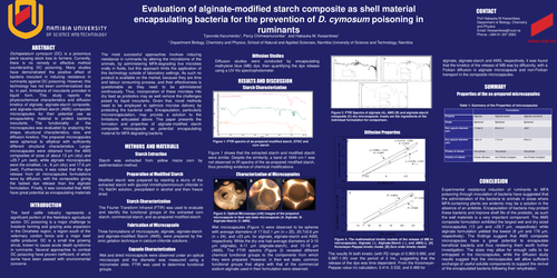 Preview of Evaluation of alginate-modified starch composite as shell material to encapsulate bacteria for the prevention of D. cymosum poisoning in ruminants