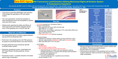 Preview of Zero Svc Injury With Transvenous Lead Extraction Utilizing Mechanical Right-left Rotation System: A Contemporary Experience