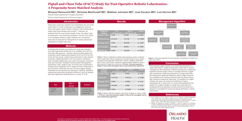 Preview of Pigtail And Chest Tube For Post-operative Robotic Lobectomies
