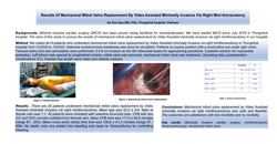 Thumbnail for The Results Of Mechanical Mitral Valve Replacement By Video Assisted Minimally Invasive Via Right Mini-thoracotomy