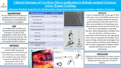 Preview of Clinical Outcomes Of Cor-knot Micro Application In Robotic-assisted Coronary Artery Bypass Grafting