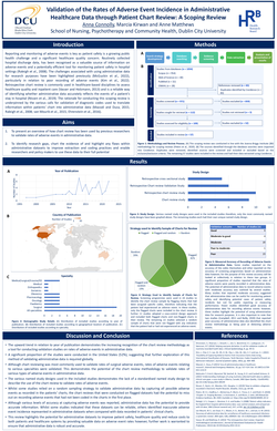 Thumbnail for VALIDATION OF THE RATES OF ADVERSE EVENT INCIDENCE IN ADMINISTRATIVE HEALTHCARE DATA THROUGH PATIENT CHART REVIEW: A SCOPING REVIEW
