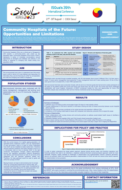 Thumbnail for COMMUNITY HOSPITALS OF THE FUTURE: OPPORTUNITIES AND LIMITATIONS