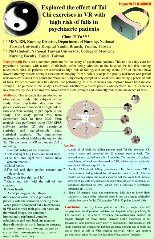 Preview of EXPLORED THE EFFECT OF TAI CHI EXERCISE IN VR WITH HIGH RISK OF FALLS IN PSYCHIATRIC PATIENTS