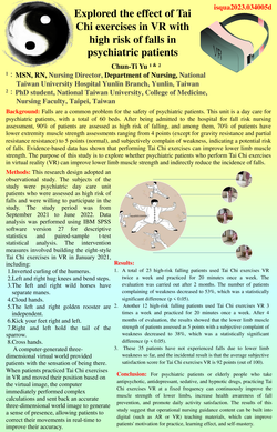 Preview of EXPLORED THE EFFECT OF TAI CHI EXERCISE IN VR WITH HIGH RISK OF FALLS IN PSYCHIATRIC PATIENTS