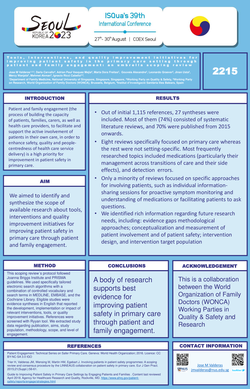 Thumbnail for PATIENT AND FAMILY ENGAGEMENT IN PATIENT SAFETY IN PRIMARY CARE: A SCOPING REVIEW.