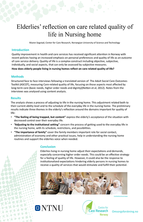 Preview of ELDERLIES’ REFLECTION ON CARE RELATED QUALITY OF LIFE IN NURSING HOME