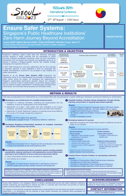 Thumbnail for ENSURE SAFER SYSTEMS: SINGAPORE’S PUBLIC HEALTHCARE INSTITUTIONS’ ZERO HARM JOURNEY BEYOND ACCREDITATION