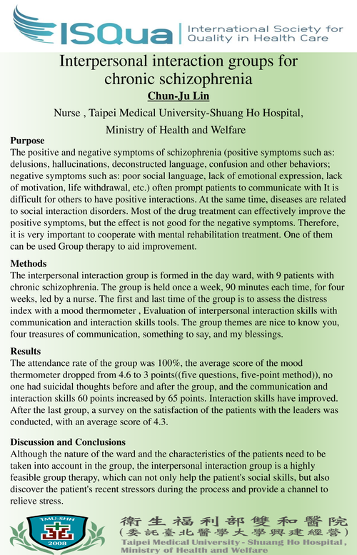 Preview of INTERPERSONAL INTERACTION GROUPS FOR CHRONIC SCHIZOPHRENIA