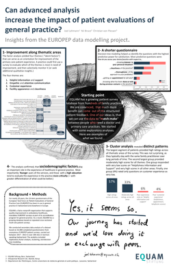 Preview of CAN ADVANCED ANALYSIS INCREASE THE IMPACT OF PATIENT EVALUATIONS OF GENERAL PRACTICE? INSIGHTS FROM THE EUROPEP SURVEY DATA MODELLING PROJECT
