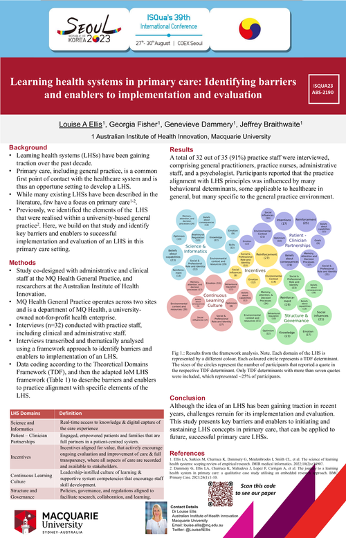 Preview of LEARNING HEALTH SYSTEMS IN PRIMARY CARE: IDENTIFYING BARRIERS AND ENABLERS TO IMPLEMENTATION AND EVALUATION