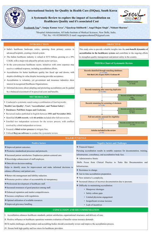 Preview of A SYSTEMATIC REVIEW TO EXPLORE THE IMPACT OF ACCREDITATION ON HEALTHCARE QUALITY & ITS ASSOCIATED COST