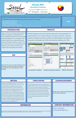 Thumbnail for THE EFFECTIVENESS OF ENHANCING PRE-OPERATIVE ASSESSMENT WITH INFORMATION SYSTEM INTERVENTION