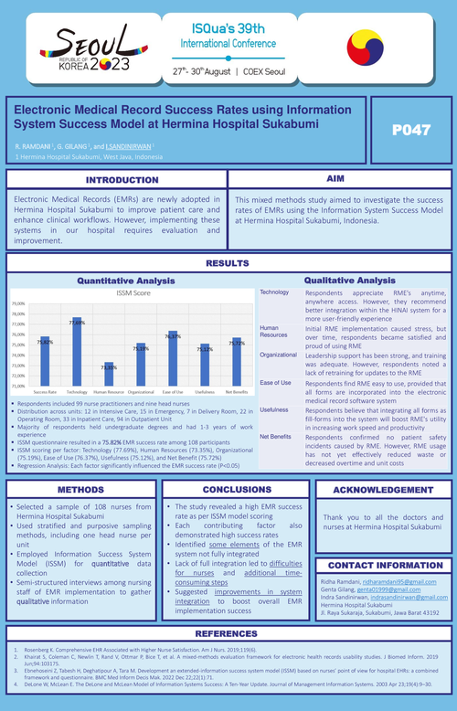 Preview of ELECTRONIC MEDICAL RECORD SUCCESS RATES BASED ON A NURSE'S PERSPECTIVE AT HERMINA HOSPITAL SUKABUMI INDONESIA: A MIXED METHODS STUDY
