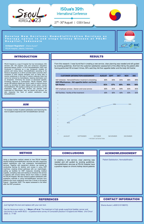 Preview of DEVELOP NEW SERVICES : HEMODIAFILTRATION SERVICES AS THERAPY OPTIONS IN END STAGE KIDNEY DISEASE AT PELNI HOSPITAL, INDONESIA