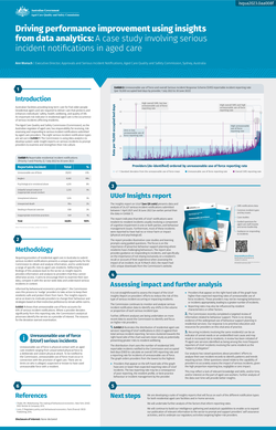 Thumbnail for DRIVING PERFORMANCE IMPROVEMENT USING INSIGHTS FROM DATA ANALYTICS - A CASE STUDY INVOLVING SERIOUS INCIDENT NOTIFICATIONS IN AGED CARE