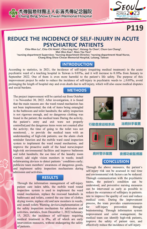Preview of REDUCE THE INCIDENCE OF SELF-INJURY IN ACUTE PSYCHIATRIC PATIENTS